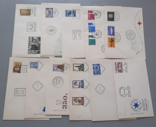 FDC Suomi erä 1967 11eril mm Pr ja tub