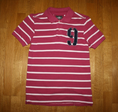 H&M L.O.G.G pinkki-valkoraidallinen pikeepaita 170