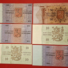 6 x TÄHTI: 10 mk 1983 + 100 mk 1976 + 50 mk. Kunto 3-5 (KD4) - pikkukuva 2