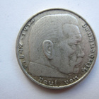 Natsi-Saksa 2 Reichsmark 1938 B Hindenburg hopeaa - pikkukuva 2