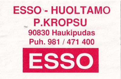 Haukipudas, P. Kropsu, ESSO - Huoltamo   7/16