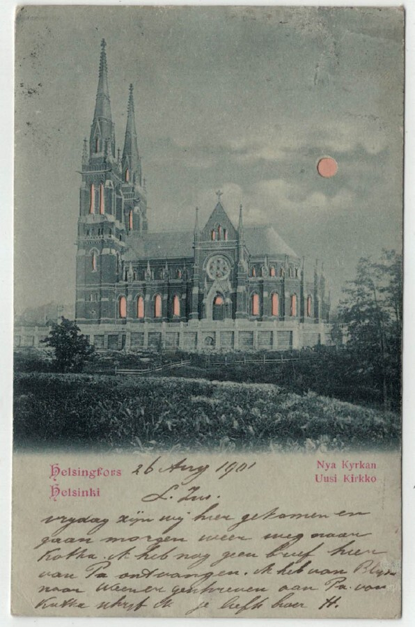 Uusi kirkko (Johanneksen kirkko) 1901 kortti Hollantiin