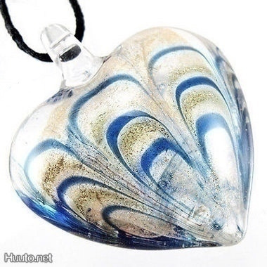 1004 .. Kaunis Käsintehty Lampwork Taidelasi .. Kaulakoru