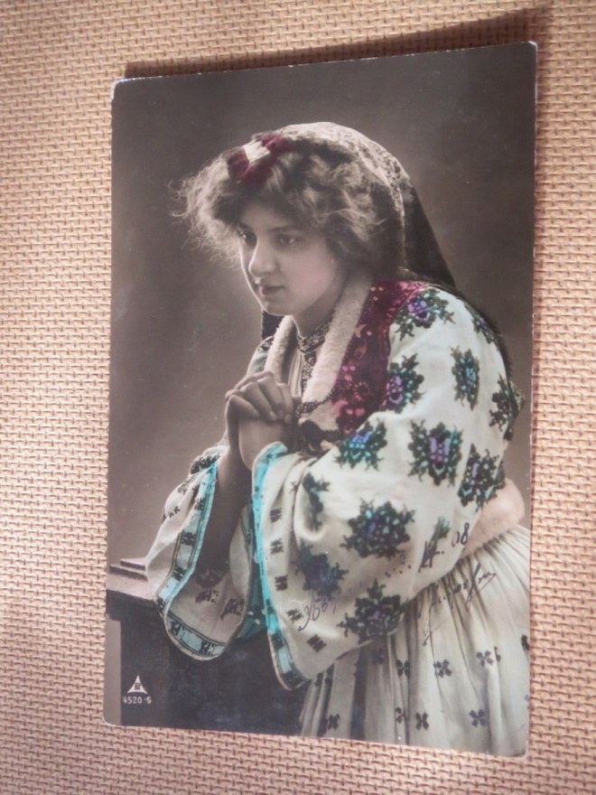 Vintage värivalokuvakortti 1900-luku alku (replika?)