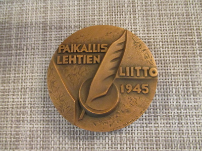 Paikallis Lehtien Liitto mitali 1970 /P .Papinaho 1970.