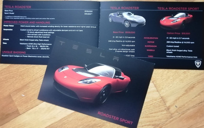 2008 Tesla Roadster / Roadster Sport esite - KUIN UUSI