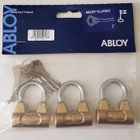 abloy riippulukko 3 kpl  6 avainta - pikkukuva 1