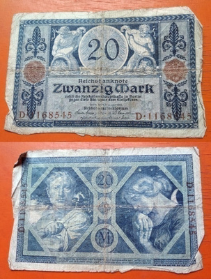SAKSA 20 mk seteli 1915