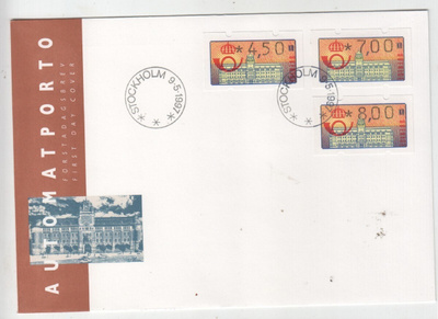 Ruotsi FDC 1997 ATM lipukkkeet.