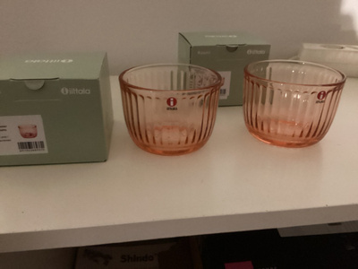 Iittala Raami kynttilätuikku lohenpunainen 2 kpl