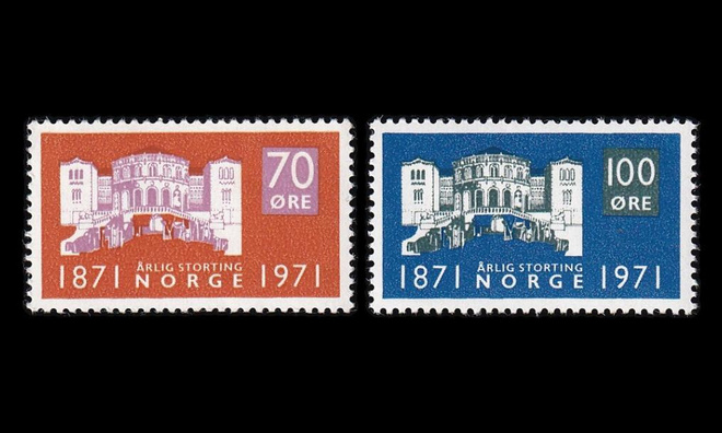 Norja 621-2 ** Parlamentti 100v (1971)