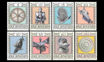 San Marino 1059-66 ** Vanhoja aseita ja panssareita (1974)