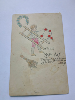 Kulkenut joulukortti v.1905 kohopintaa,kts!