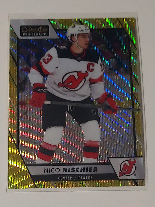 2023-24 OPC Platinum Neon Yellow Surge #126  Nico Hischier