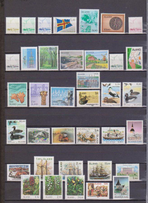 Åland markka-ajan 1984-2001 merkkejä postituoreena **.