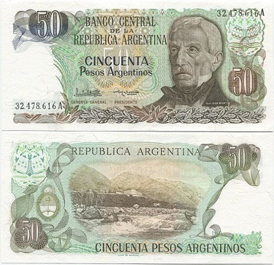 Argentiina 50 Pesos Argentinos v.1983 (P-314) AU-UNC