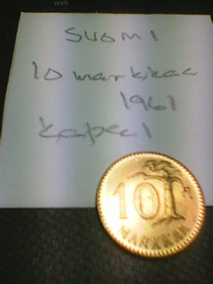 Suomi 10 markkaa 1961, kapea 1