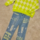 MYMO upea lime keltainen valk oversize  neule M/ L - pikkukuva 2