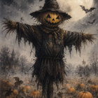 Halloween pelottava linnunpelätin - pikkukuva 1
