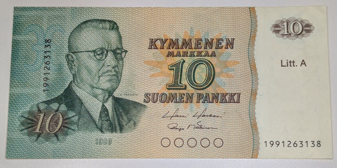 10 Markkaa 1980 Litt. A korvaava 1991263138