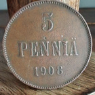 5 PENNIÄ 4kpl v.1901,1906,1907,1908 - pikkukuva 3