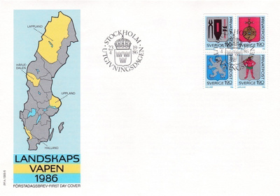 RUOTSI 1986 - Fa 1403/1406 FDC KUORI