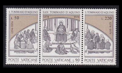 Vatikaani 640-2ds ** Filosofi Tuomas Akvinolainen (1974)
