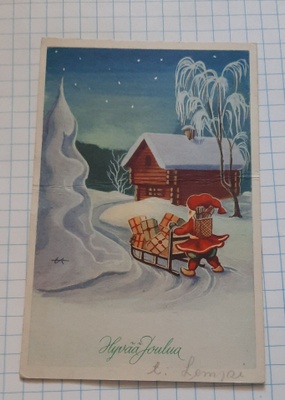 Unto  Ahjopalo reki täynnä lahjoja, nyrkkiposti