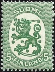 1917 M-17 Saarinen 5 p kellanvihreä ** LaPe 68 c A
