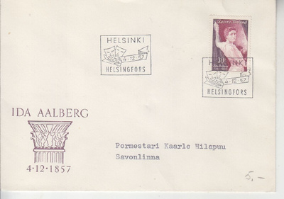 FDC 1957 Ida ahlberg