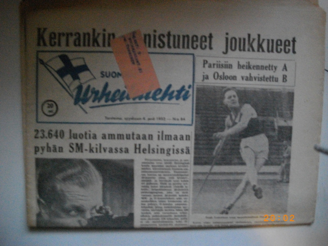 Suomen Urheilulehti Nro 84/1952 (25.2)