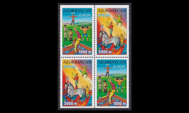 Azerbaidžan 513-4 ** Europa sirkus vihkoneliö 2002