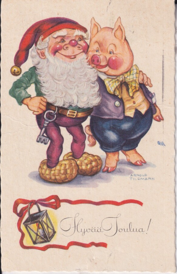 Arnold Tilgmann, Hyvää Joulua ! Tonttu ja possu .  e221