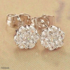 0314 .. 9k White Gold Crystal Kauniit .. Korvakorut - pikkukuva 4