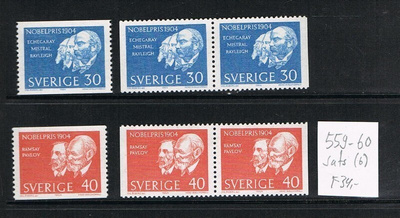 Ruotsi 1964 - Nobel voittajia 1904 sarja (6)  ++