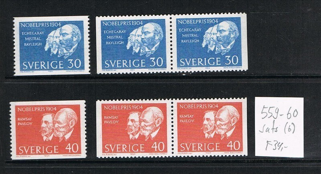 Ruotsi 1964 - Nobel voittajia 1904 sarja (6)  ++