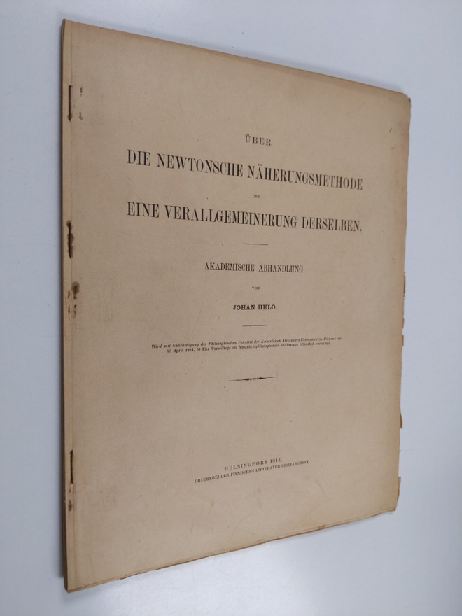 Johan Helo : Uber die newtonsche näherungsmethode und ein...