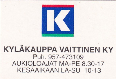 Kyläkauppa Vaittinen Ky ,    s67