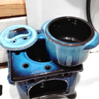 KAUNIS SININEN "OIL BURNER" KERAAMINEN TUIKKULYHTY - pikkukuva 4