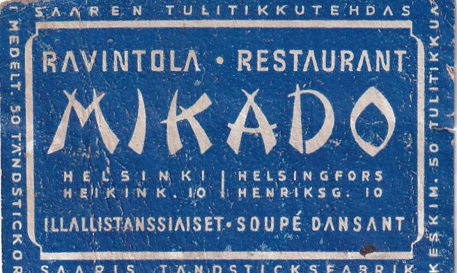 Helsinki , MIKADO, Saaren Tulitikkutehdas  4/1