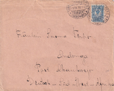 SAKSAN ITÄ-AFRIKKAAN TAMPEREELTA 1910