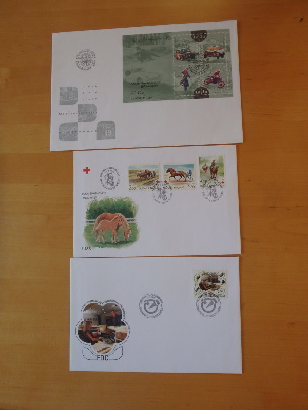 FDC Ensipäivänkuoria 2x 2kpl 1994 & 1kpl 1995