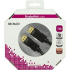Deltaco DisplayPort kaapeli, uros-uros, kullattu, 1m, musta - pikkukuva 2