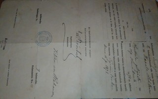 1893 Kutsuntatodistus Vapautuspäätös RR PK150/12