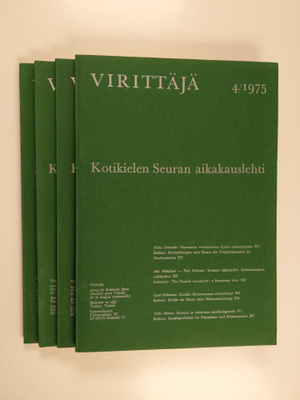 Virittäjä vuosikerta 1975 : Kotikielen seuran aikakauslehti