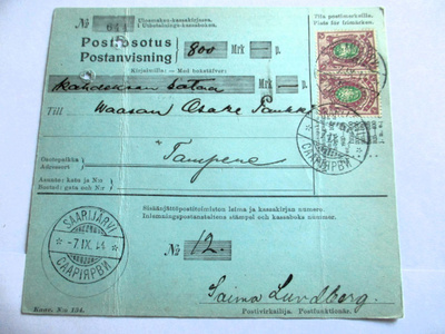1914 Saarijärvi postiosoitus