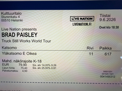 Brad Paisley 9.6.2026 Kulttuuritalo