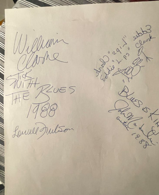 William Clarke Blues Band + Lowell Fulson nimikirjoitukset