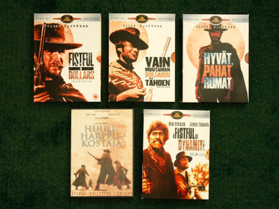 Sergio Leone Dollari-trilogia ym. western DVD-kokoelma 5 kpl