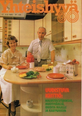 Yhteishyvä n:o 17 1985 Ami & Monica Aspelund. Keittiö uudist